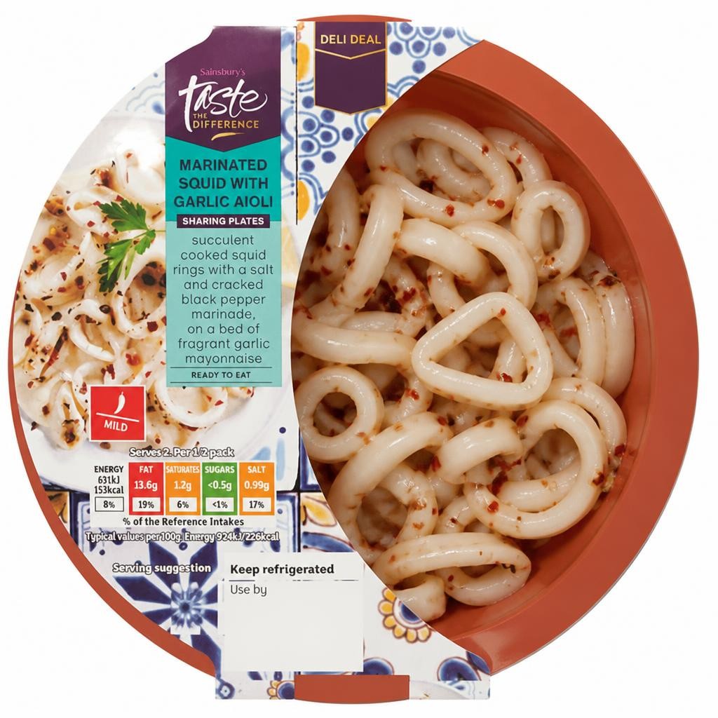 Sainsbury's Taste the Difference Marinated Squid with Garlic Aioli 135g