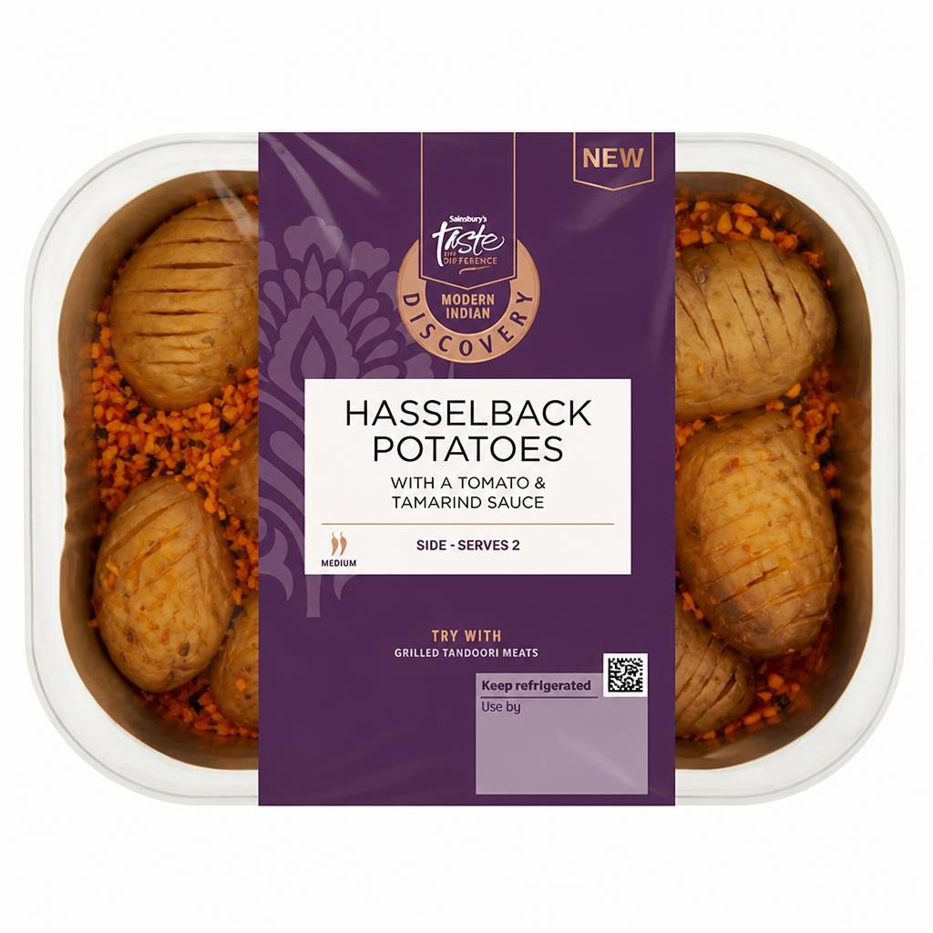 Sainsbury's Hasselback Potatoes with a Tomato & Tamarind Sauce, Taste the Difference 380g