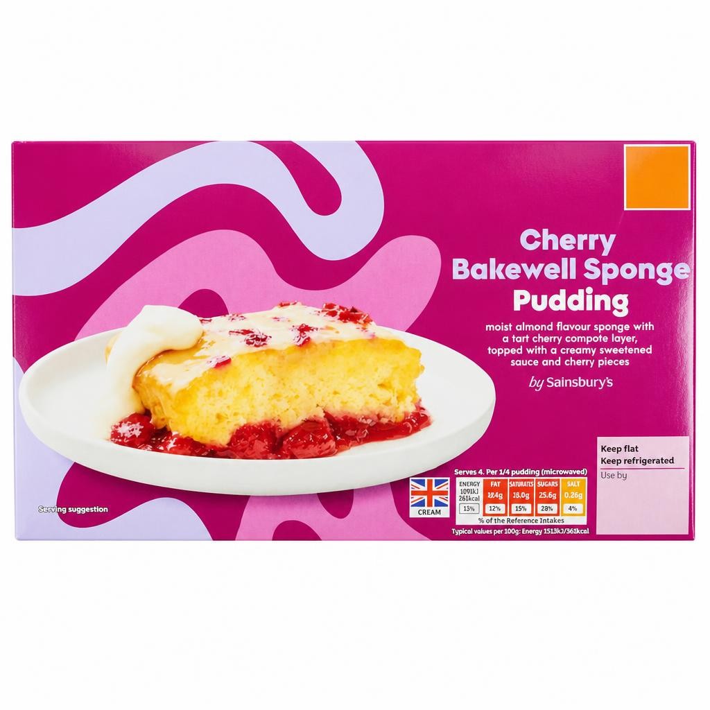 Sainsbury's Cherry Bakewell Sponge Pudding 400g