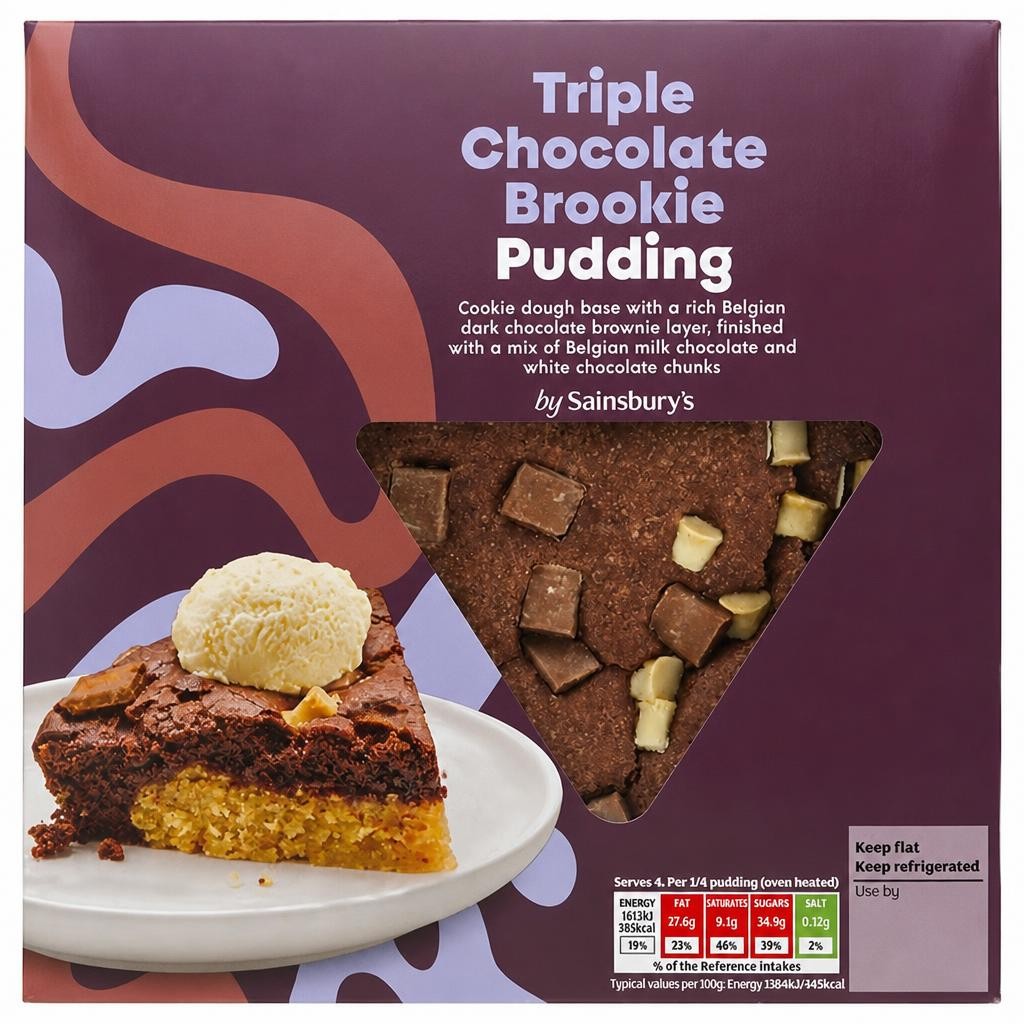 Sainsbury's Triple Chocolate Brookie Pudding 350g
