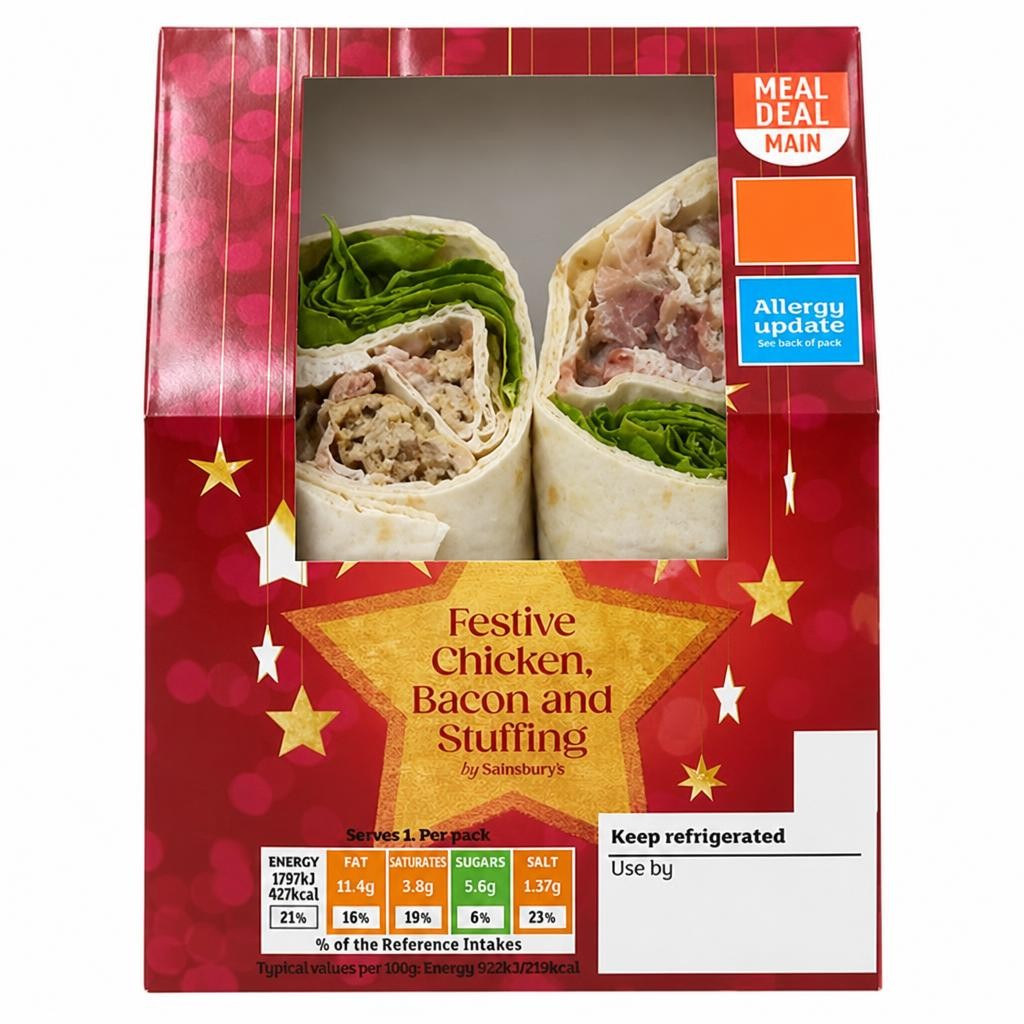 Sainsbury's Festive Chicken, Bacon & Stuffing Wrap