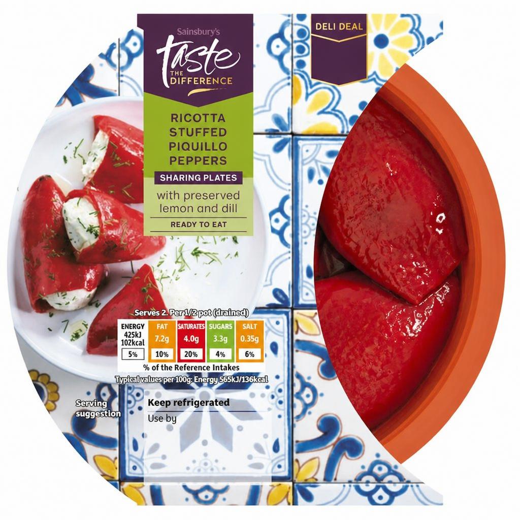 Sainsbury's Taste the Difference Ricotta Stuffed Piquillo Peppers 170g