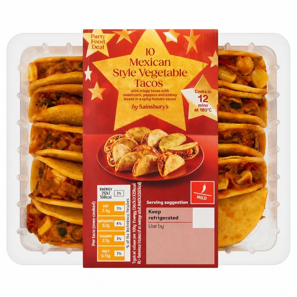 Sainsbury's Mexican Style Vegetable Tacos x10 200g