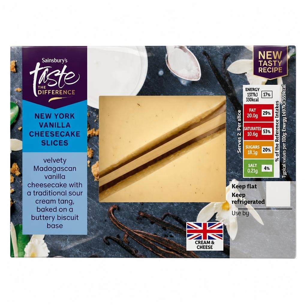 Sainsbury's New York Vanilla Cheesecake Slices, Taste the Difference 2x92g
