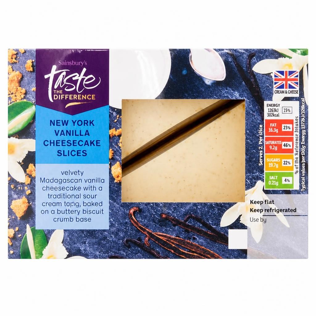 Sainsbury's New York Vanilla Cheesecake Slices, Taste the Difference 2x92g