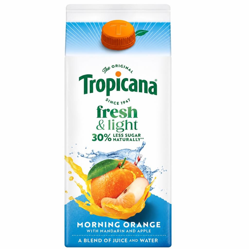 Tropicana Fresh & Light Morning Orange Juice Blend Drink 1.45L