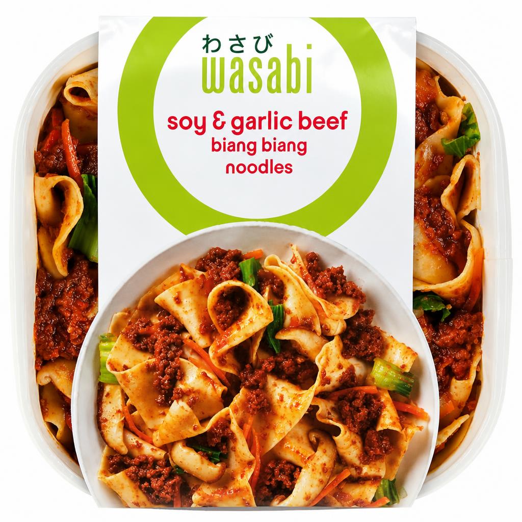 Wasabi Soy & Garlic Beef Biang Biang Noodles 400g