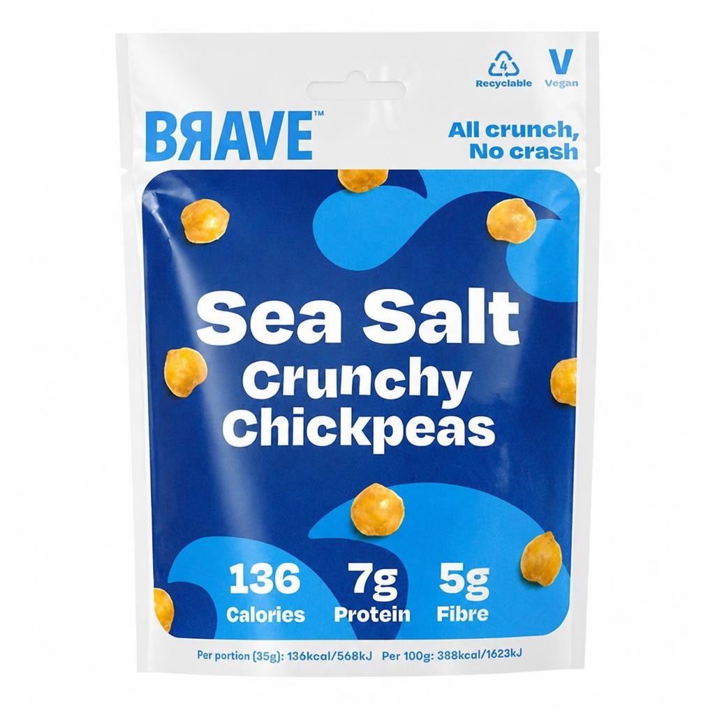 Brave Roasted Chickpeas Sea Salt 35g