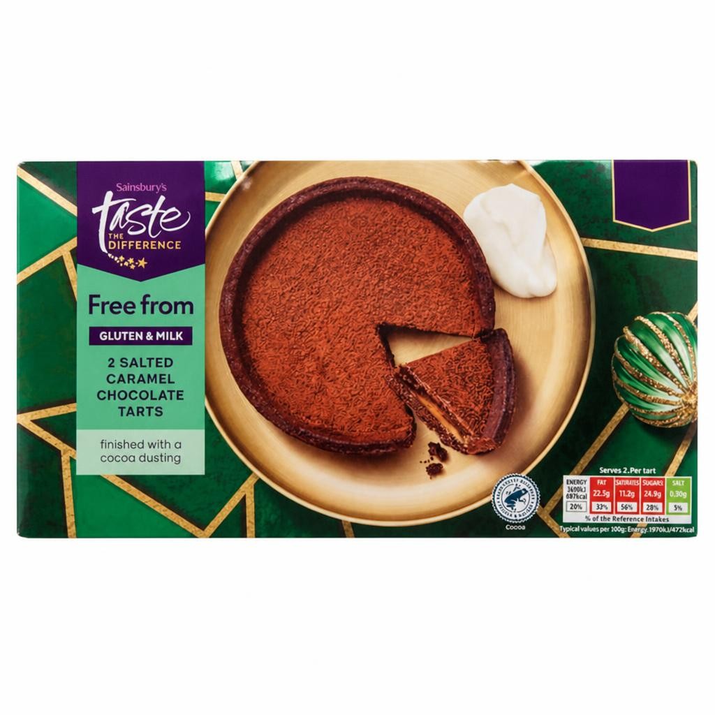 Sainsbury's 2 Salted Caramel Chocolate Tarts,  Taste the Difference 170g