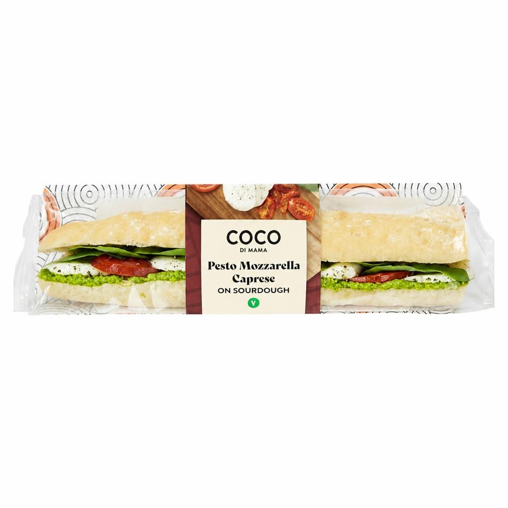 Coco di Mama Pesto Mozzarella Caprese on Sourdough