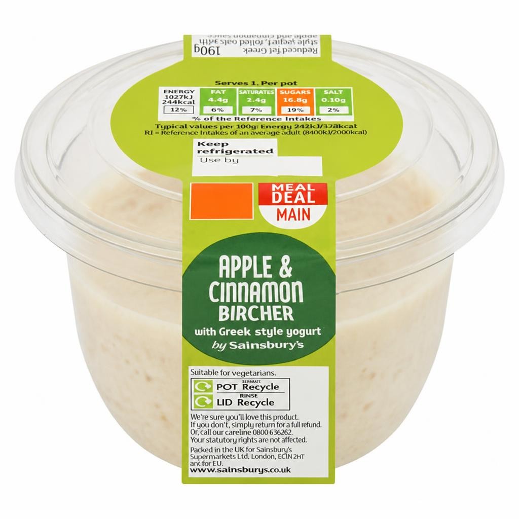 Sainsbury's Apple & Cinnamon Bircher with Greek Style Yogurt 190g