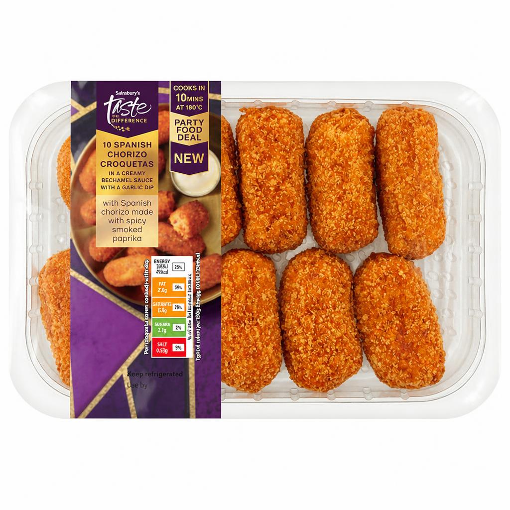 Sainsbury's Chorizo Croquettes & Garlic Dip, Taste the Difference 313g
