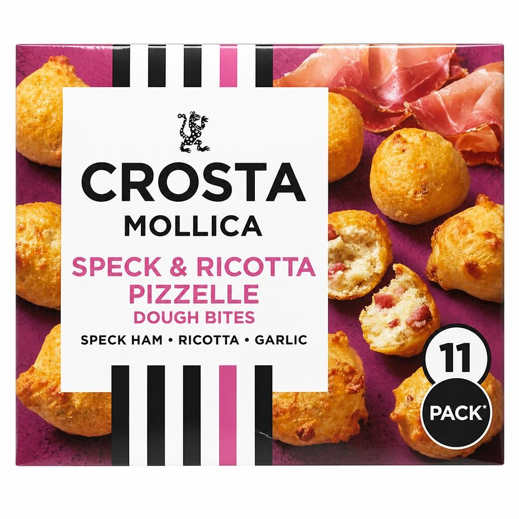 Crosta Mollica Speck & Ricotta Pizzelle Dough Bites 180g