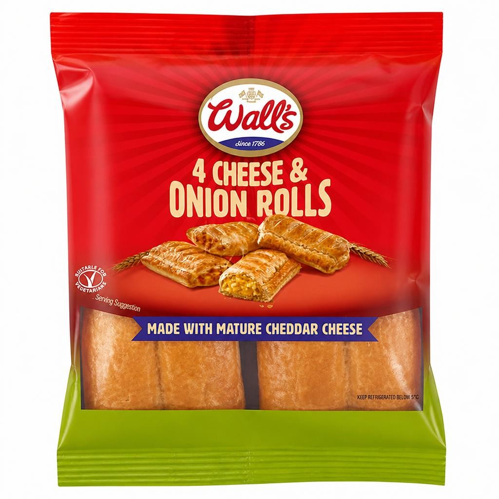 Wall's Cheese & Onion Rolls x4 220g