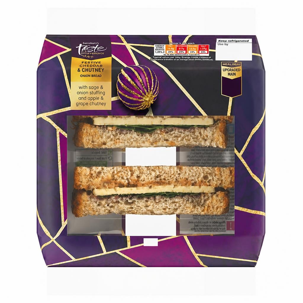 Sainsbury's Cheddar & Chutney Sandwich, Taste the Difference