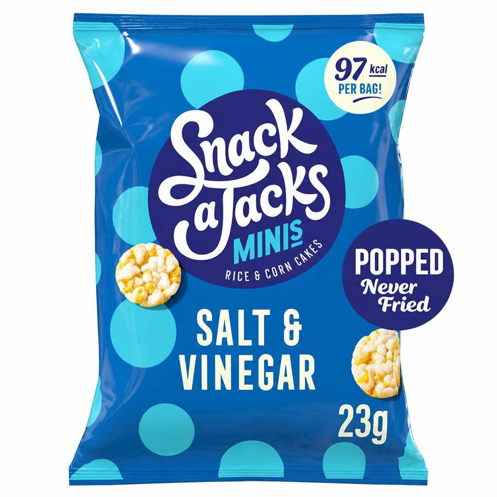 Snack a Jacks Salt & Vinegar Rice Cakes Crisps 23g