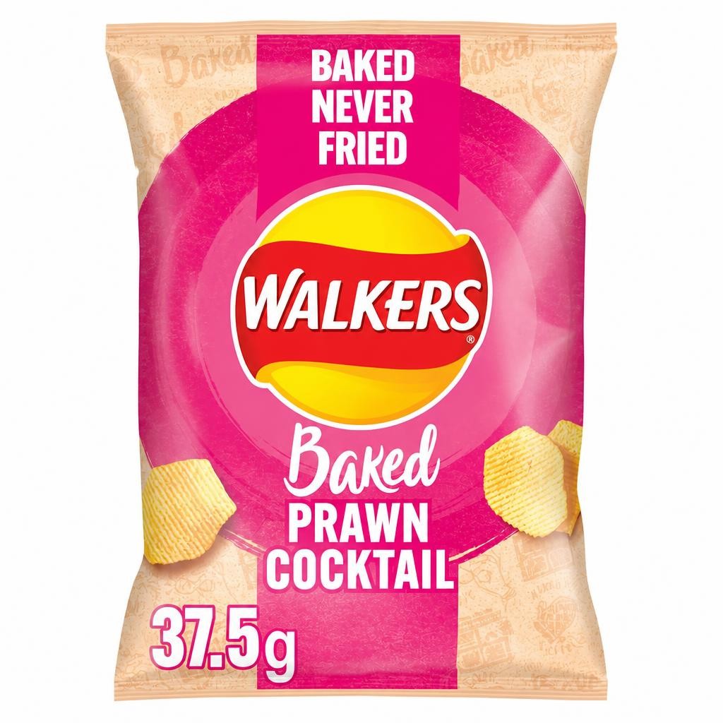 Walkers Baked Prawn Cocktail Snacks Crisps 37.5g