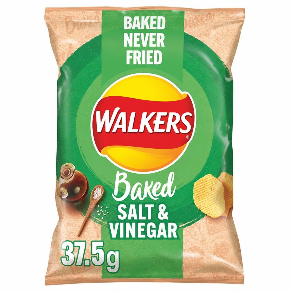 Walkers Baked Salt & Vinegar Crisps Snacks 37.5g