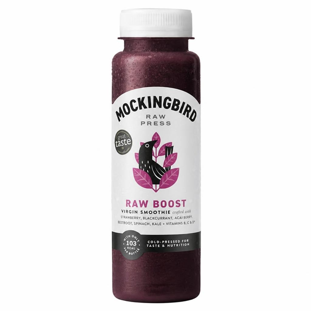 Mockingbird Raw Press 250ml Raw Boost, Berry, Beetroot with Vitamins Smoothie