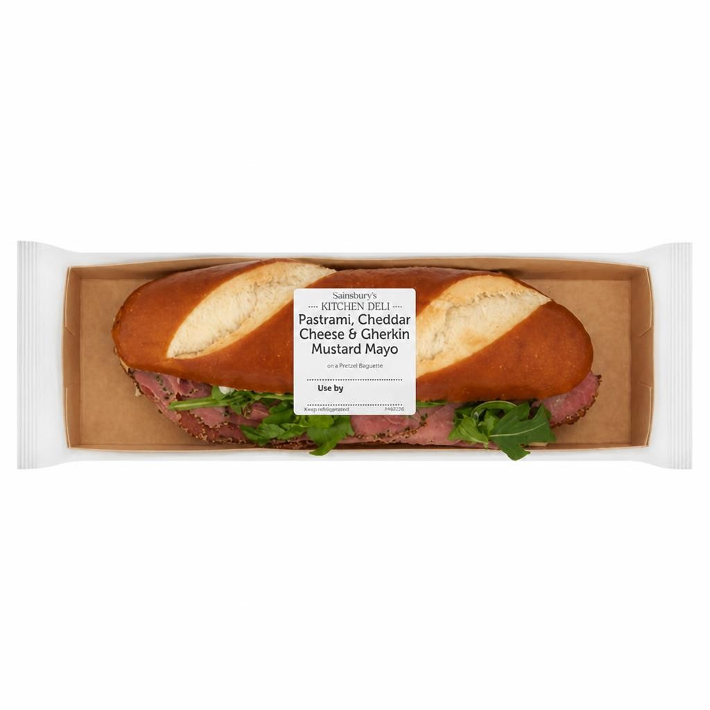 Sainsbury's Kitchen Deli Pastrami, Cheddar Cheese & Gherkin Mustard Mayo