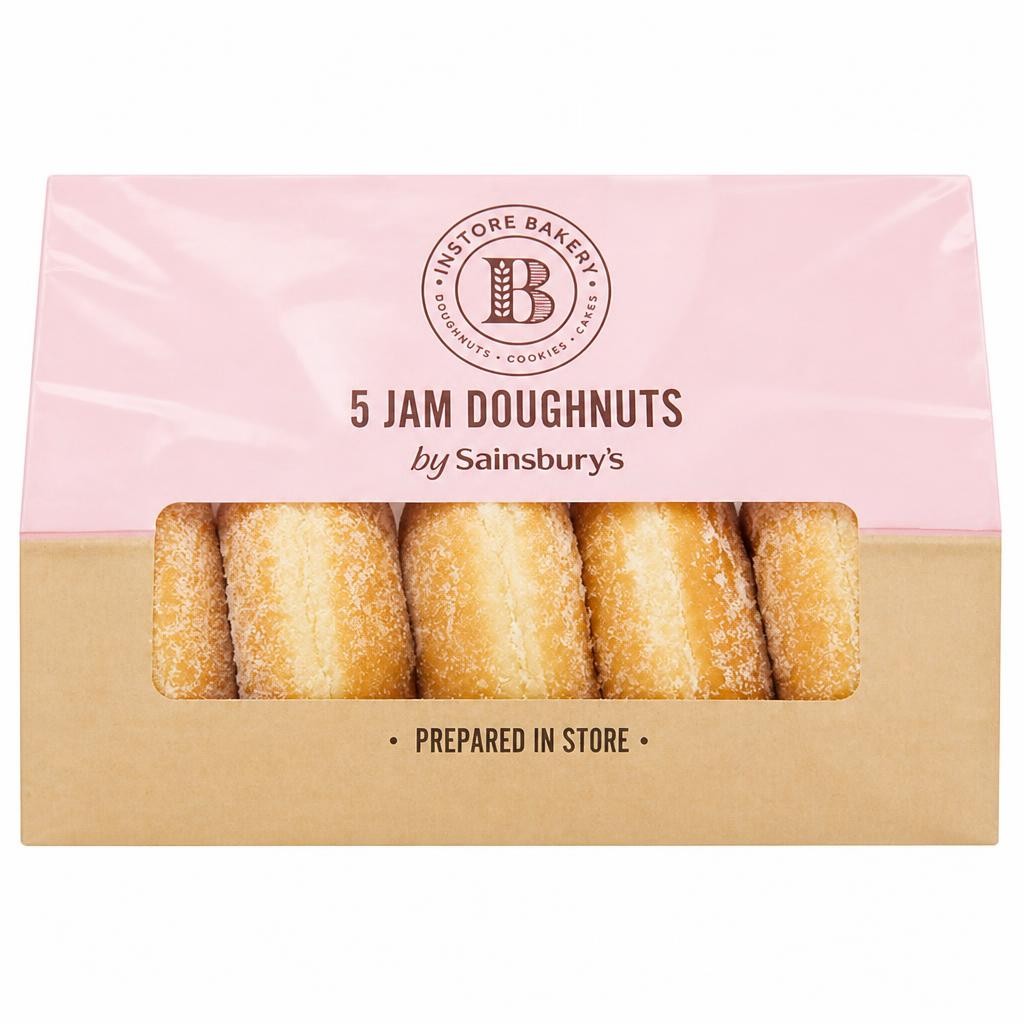 Sainsbury's Instore Bakery Jam Doughnuts x5