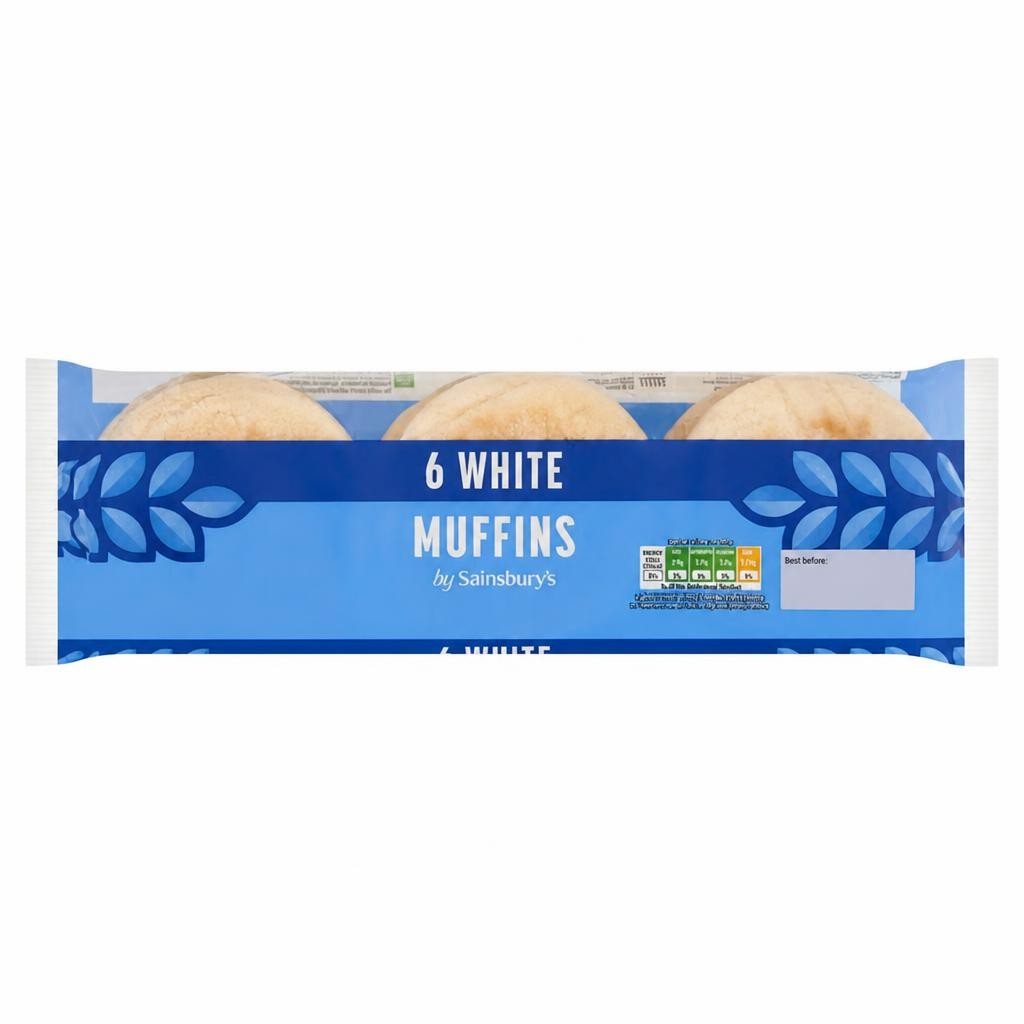 Sainsbury's White Muffins x6