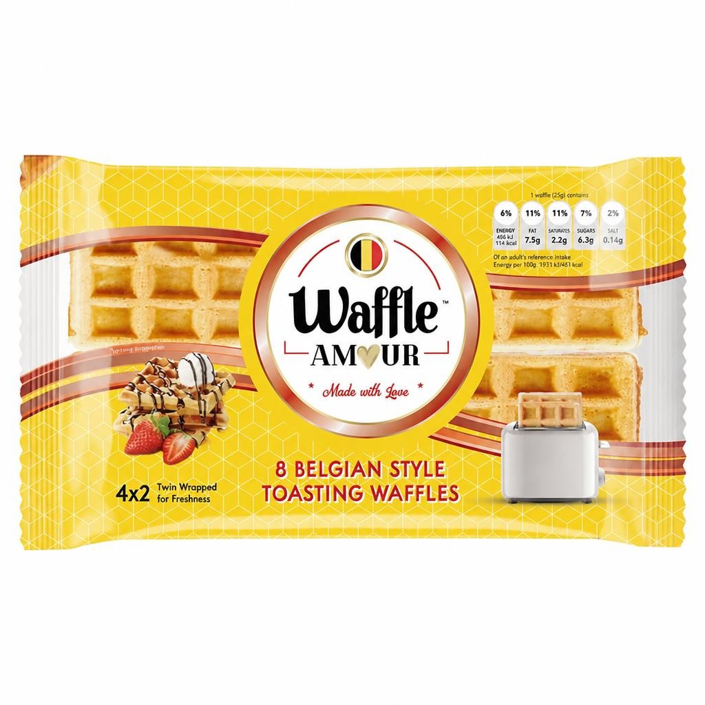 Waffle Amour Belgian Style Toasting Waffles x8