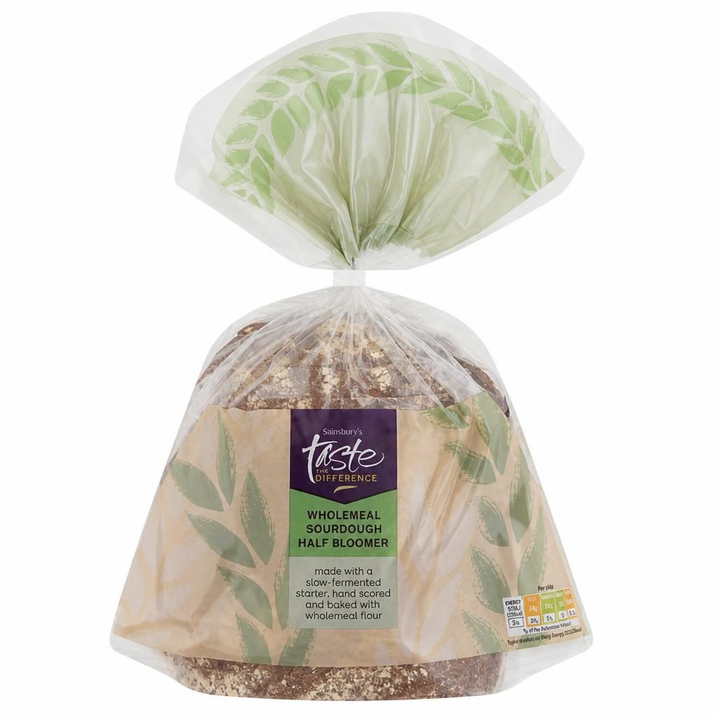 Sainsbury's Wholemeal Sourdough Half Bloomer Bread, Taste the Difference 400g