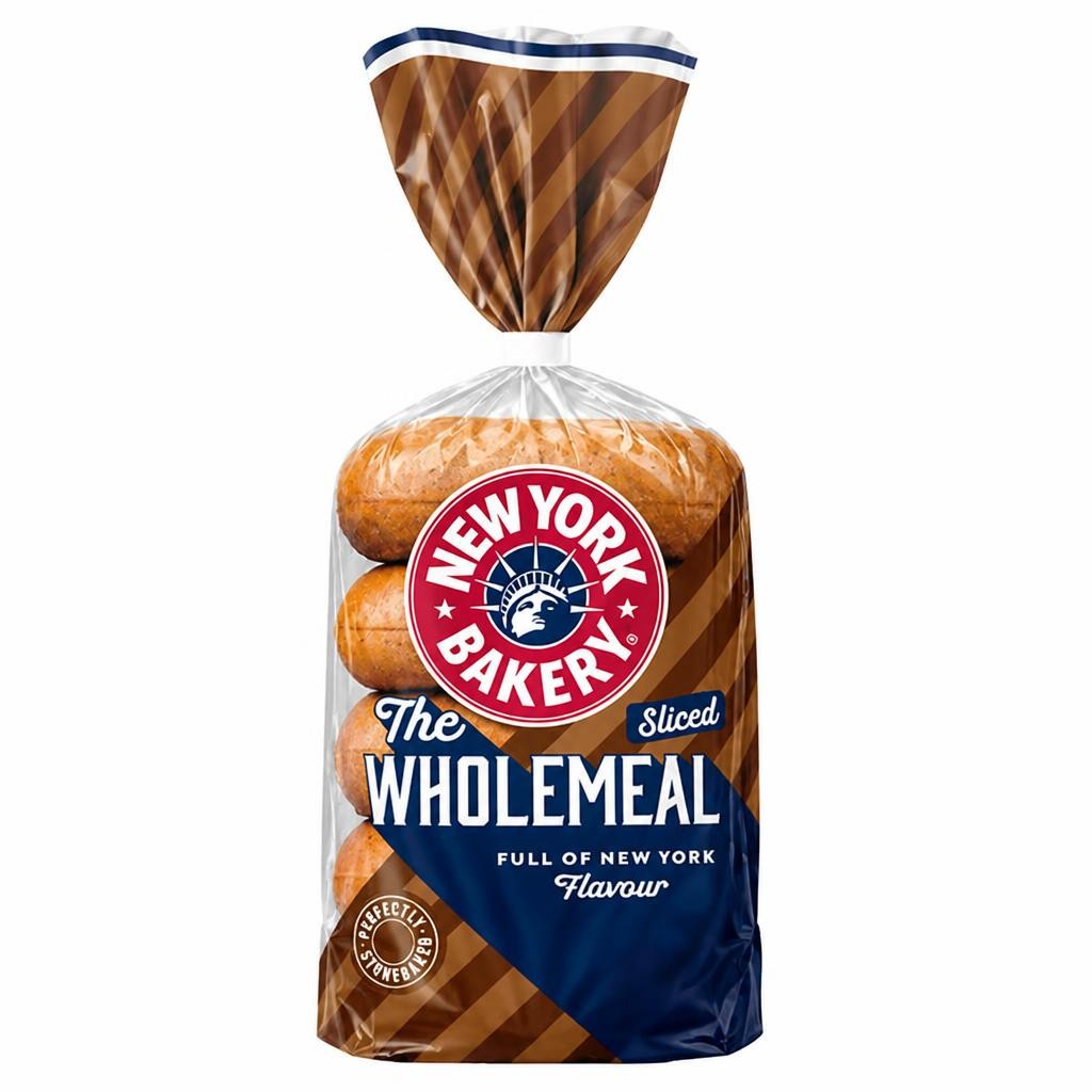 New York Bakery Co. Bagels, Wholemeal x5