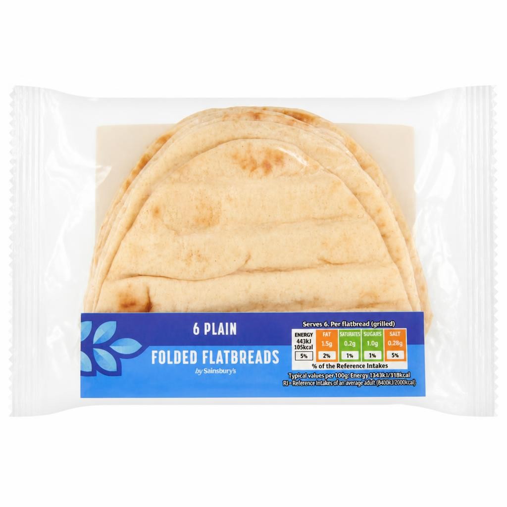 Sainsbury's Plain Folded Flatbreads x6