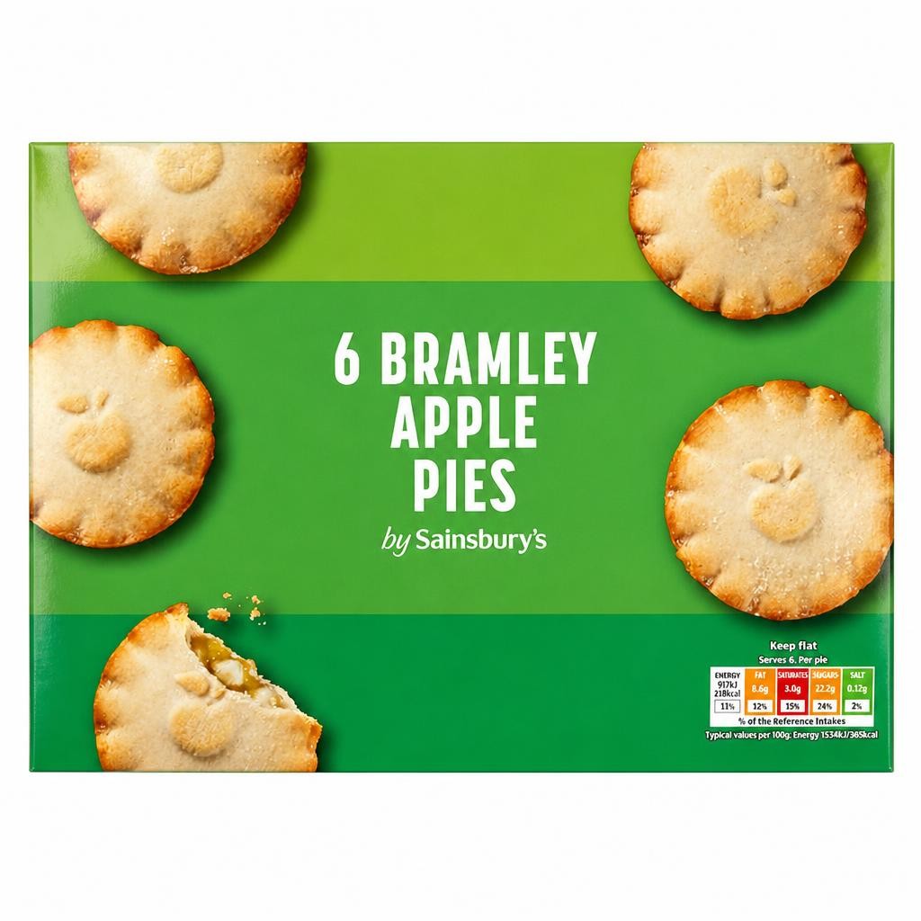 Sainsbury's Bramley Apple Pies x6