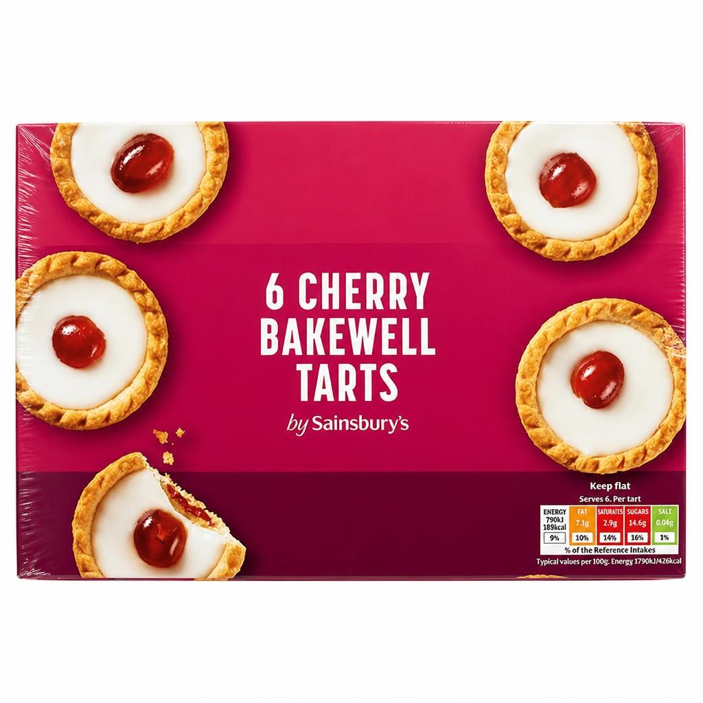 Sainsbury's Cherry Bakewell Tarts x6 235g