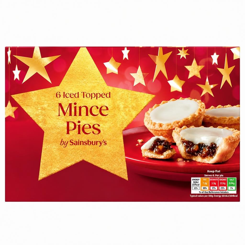 Sainsbury's Iced Topped Mince Pies x6 305g