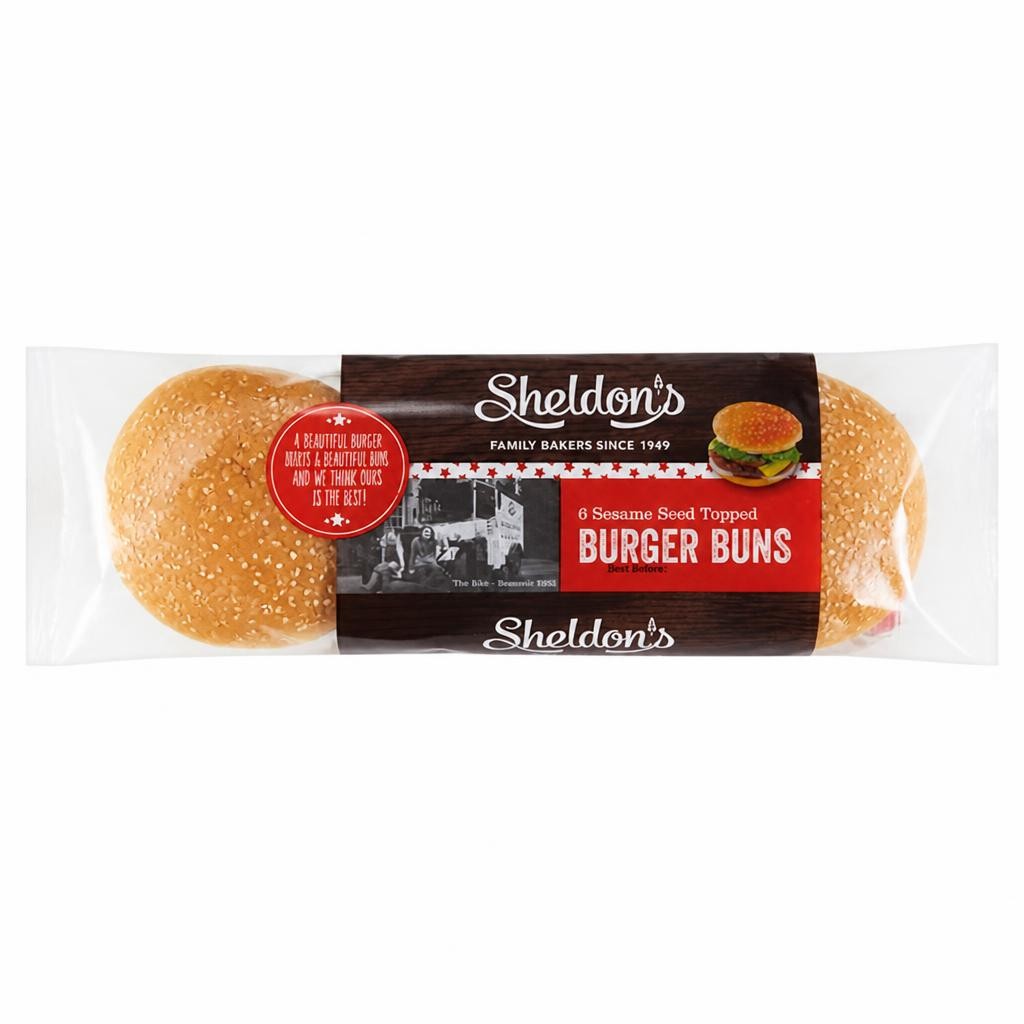 Sheldon's Burger Buns Rolls x6