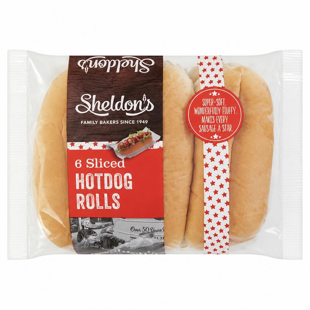 Sheldon's Sliced Hot Dog Rolls x6