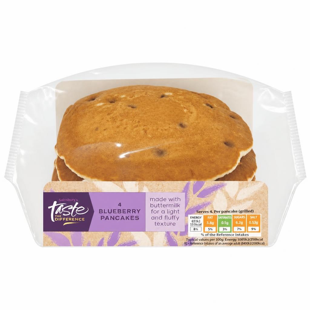 Sainsbury's Blueberry Pancakes, Taste the Difference x4 240g
