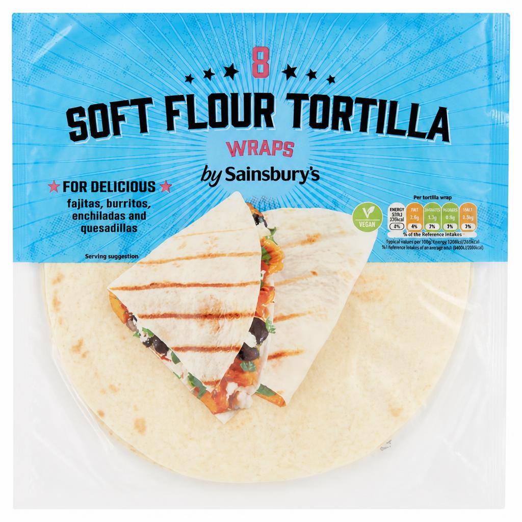 Sainsbury's Plain Flour Tortillas x8 320g