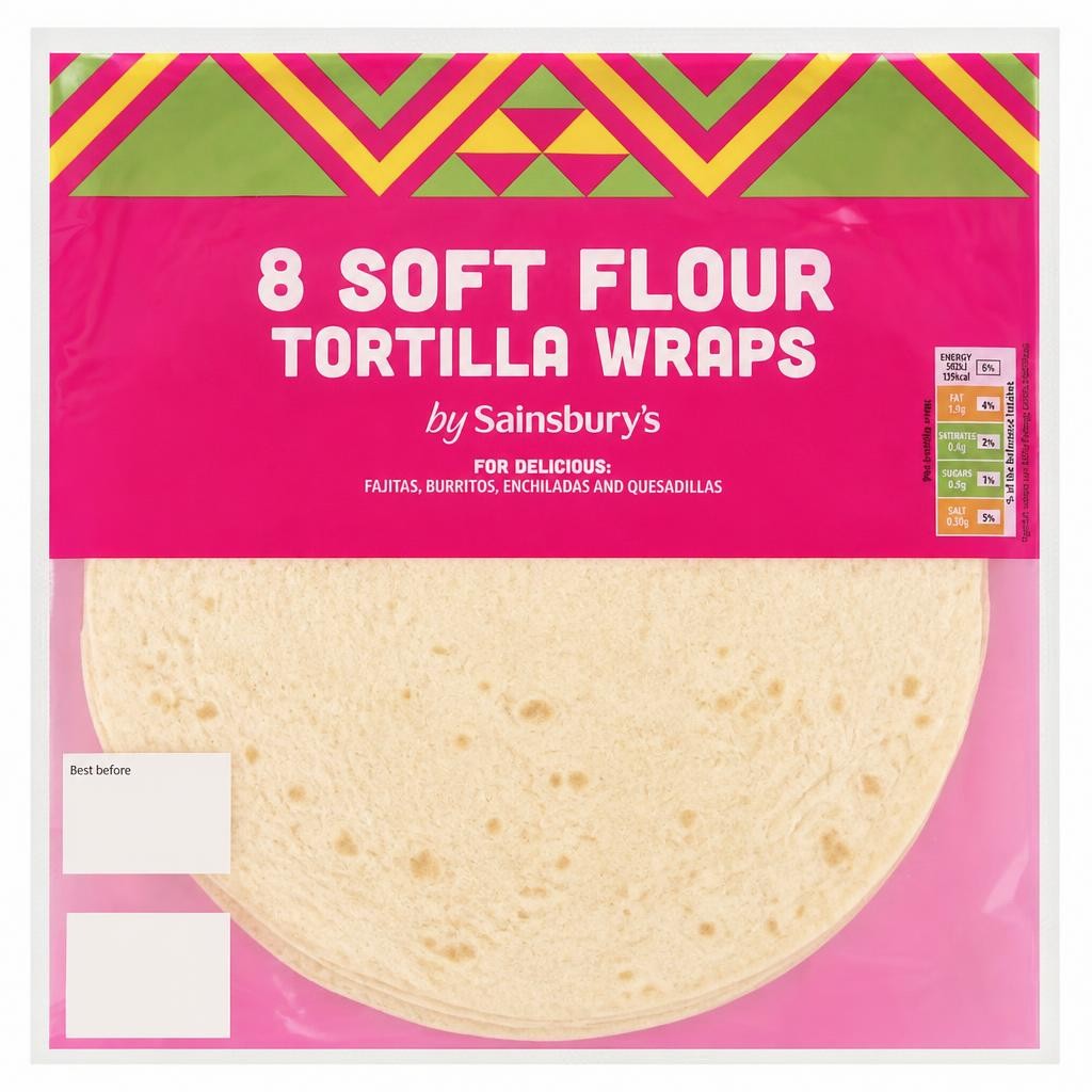 Sainsbury's Plain Flour Tortillas x8 320g