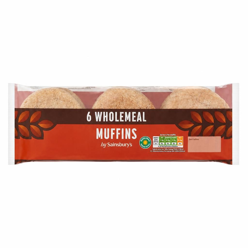 Sainsbury's Wholemeal Muffins x6