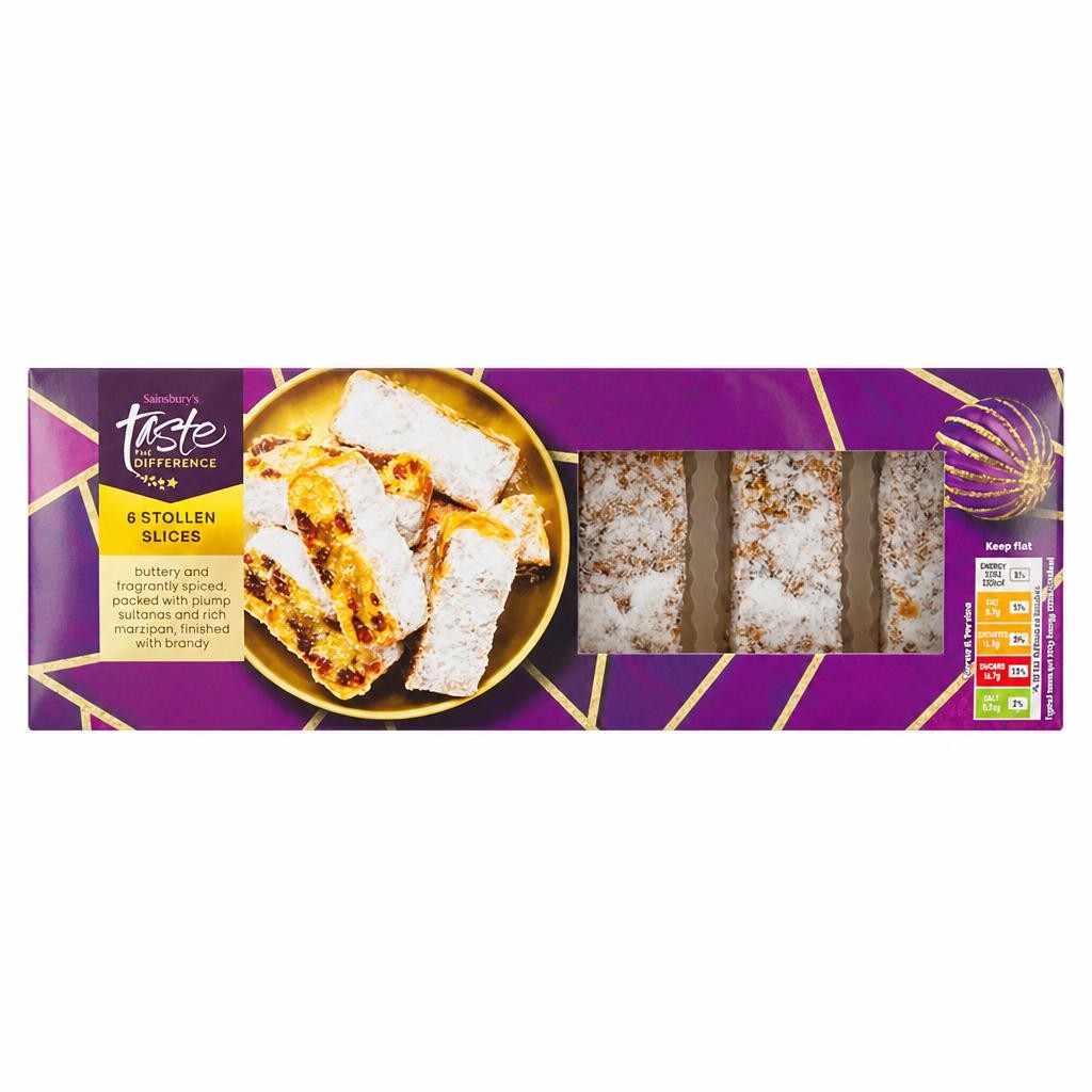 Sainsbury's Stollen Slices, Taste the Difference x6 200g