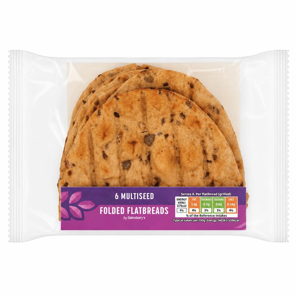 Sainsbury's Multiseeded Folded Flatbreads x6
