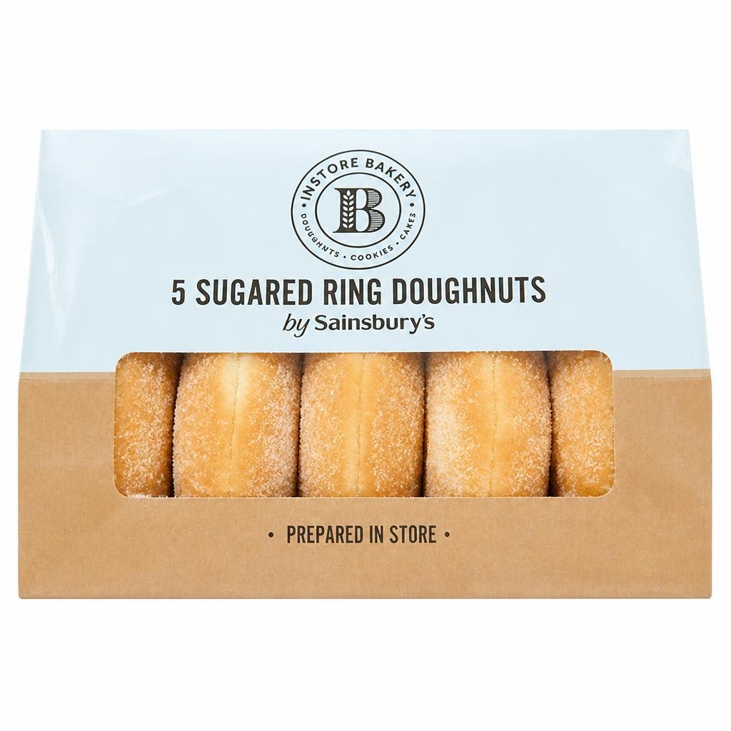 Sainsbury's Sugared Ring Doughnuts x5