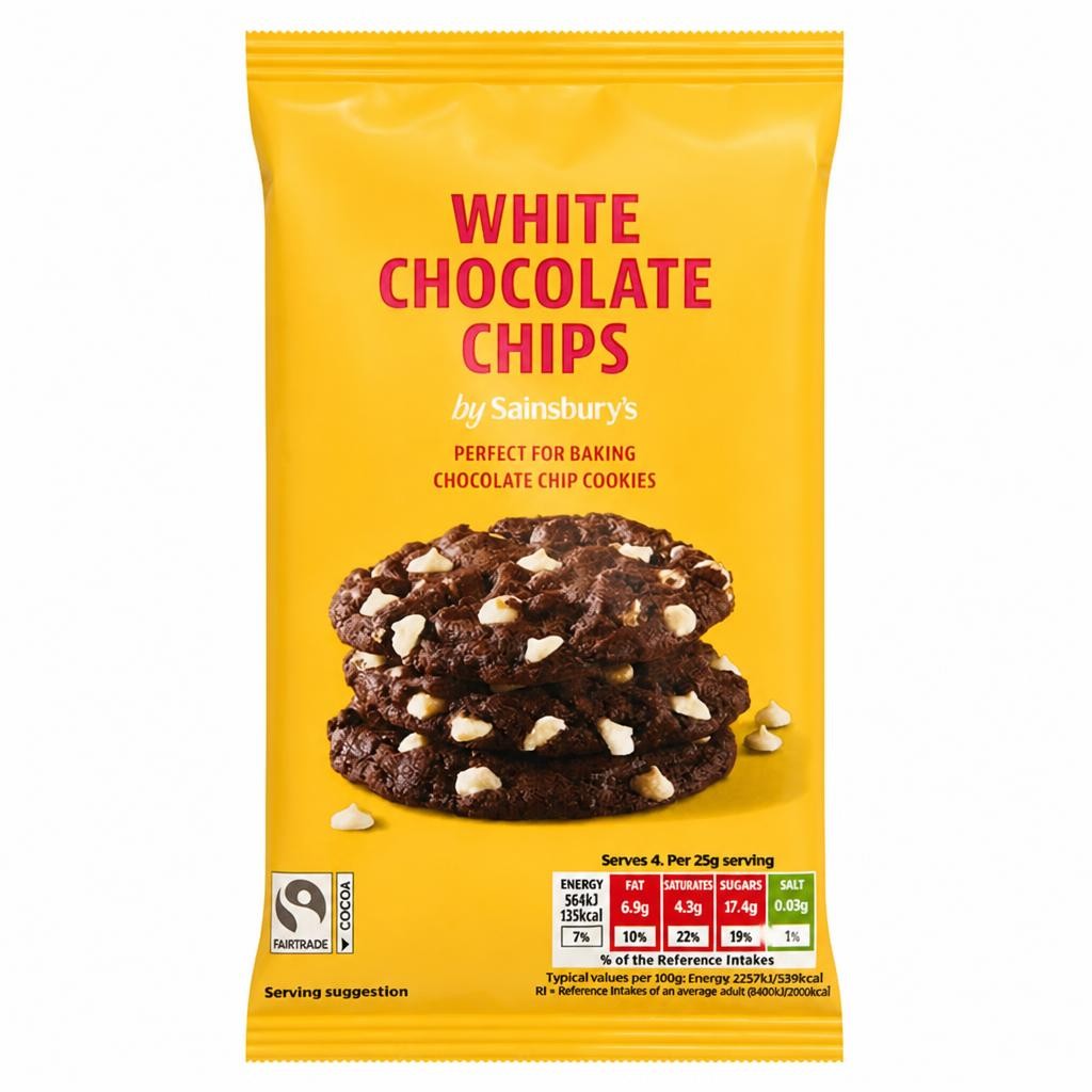 Sainsbury's White Chocolate Chips 100g