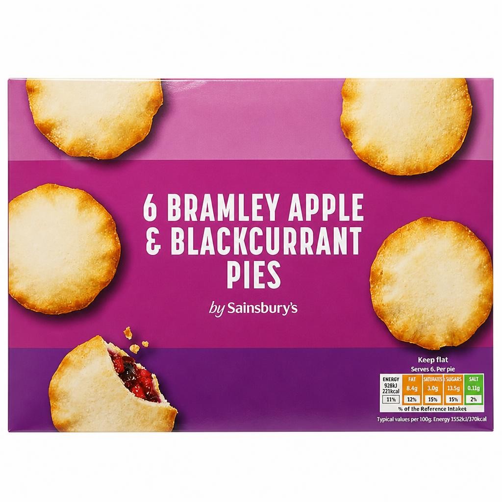 Sainsbury's Bramley Apple & Blackcurrant Pies x6