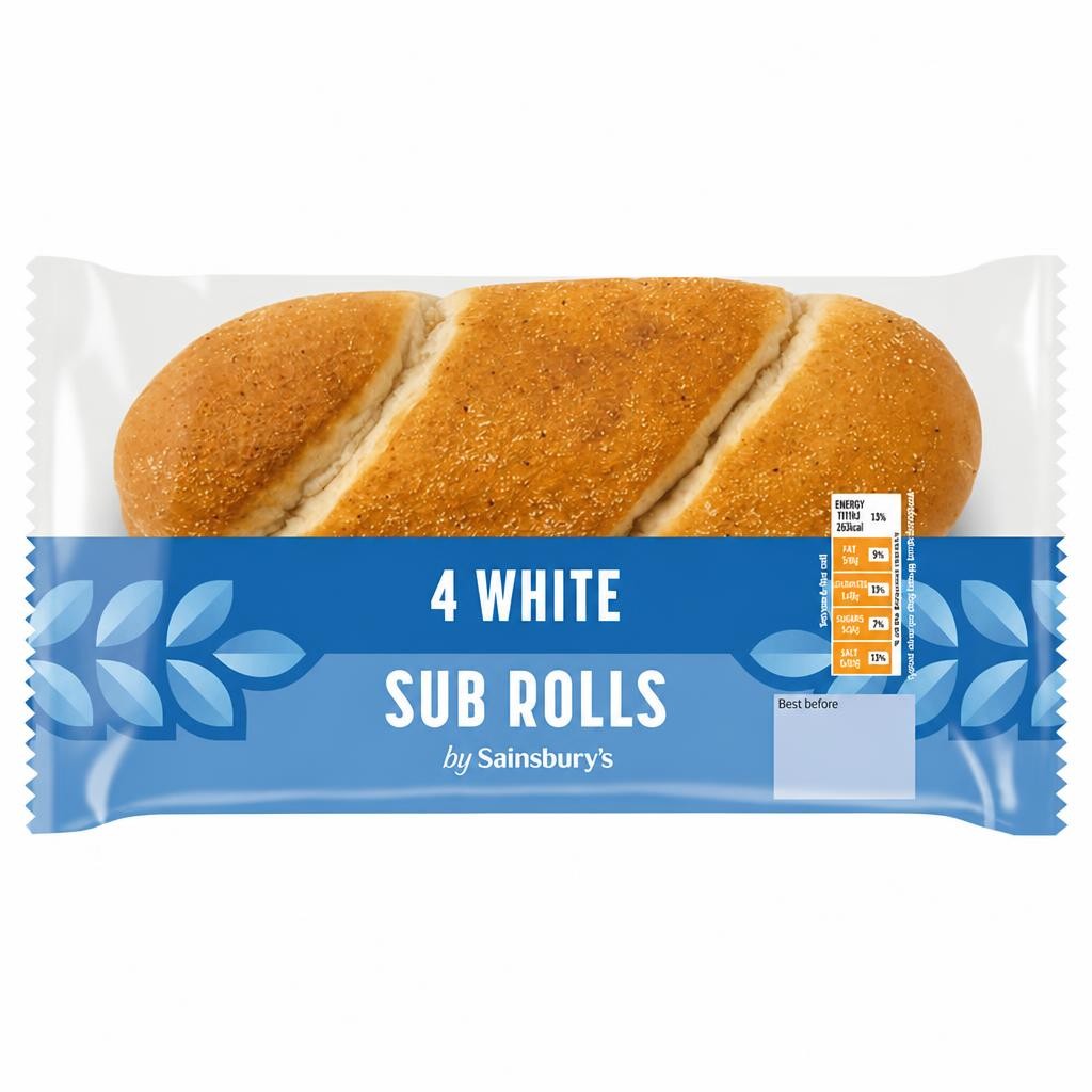 Sainsbury's White Sub Rolls x4