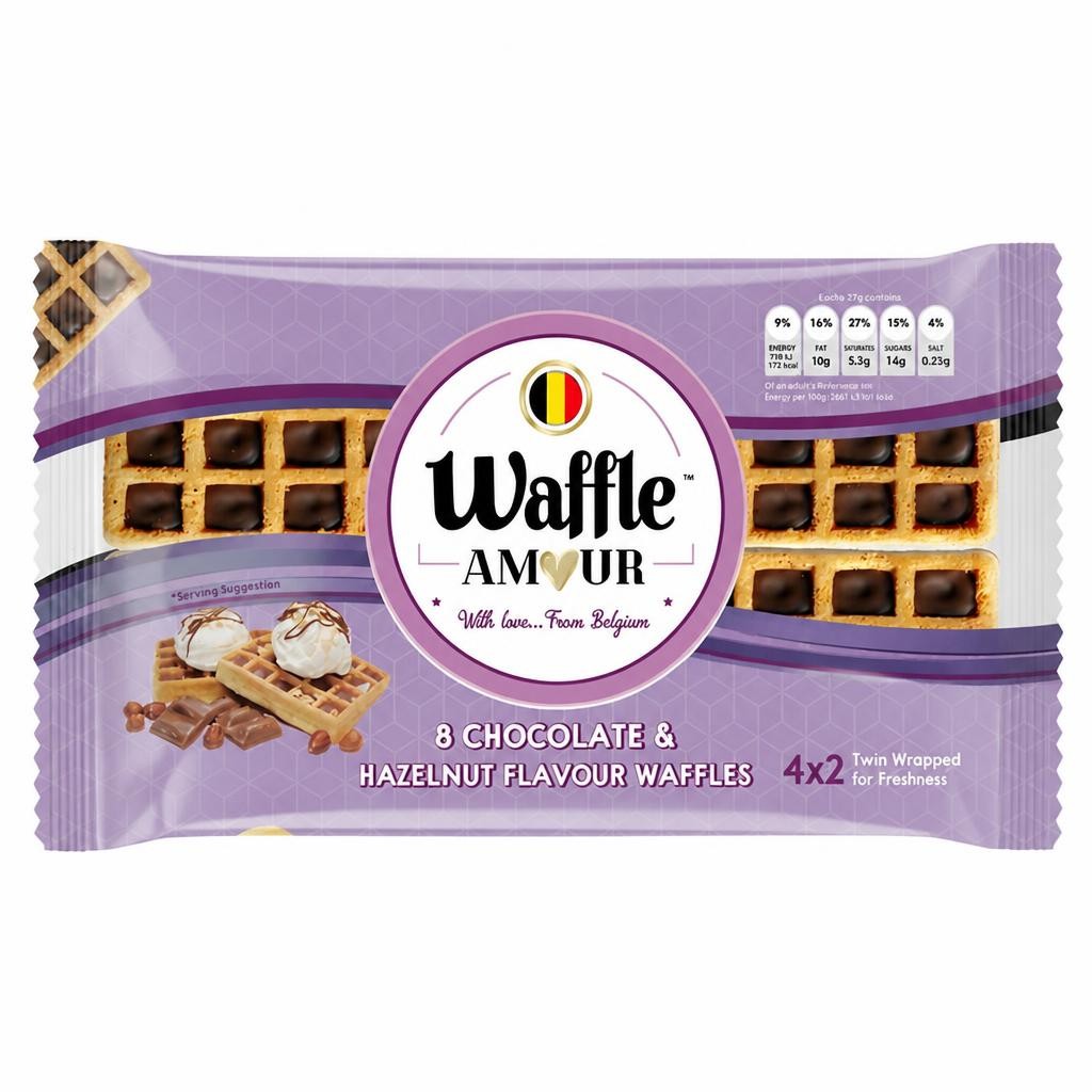 Waffle Amour Chocolate & Hazelnut Flavour Waffles 8x34g