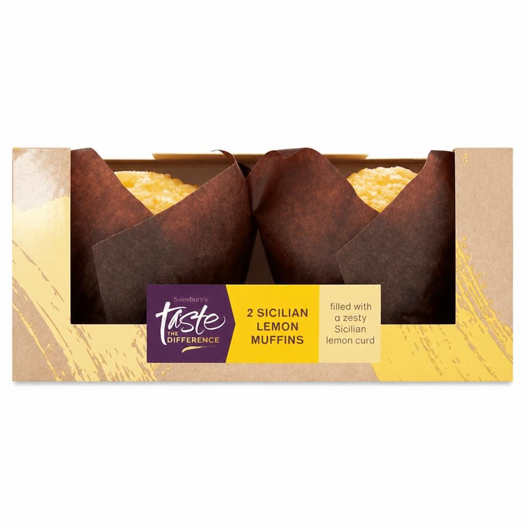 Sainsbury's Sicilian Lemon Muffins, Taste the Difference x2