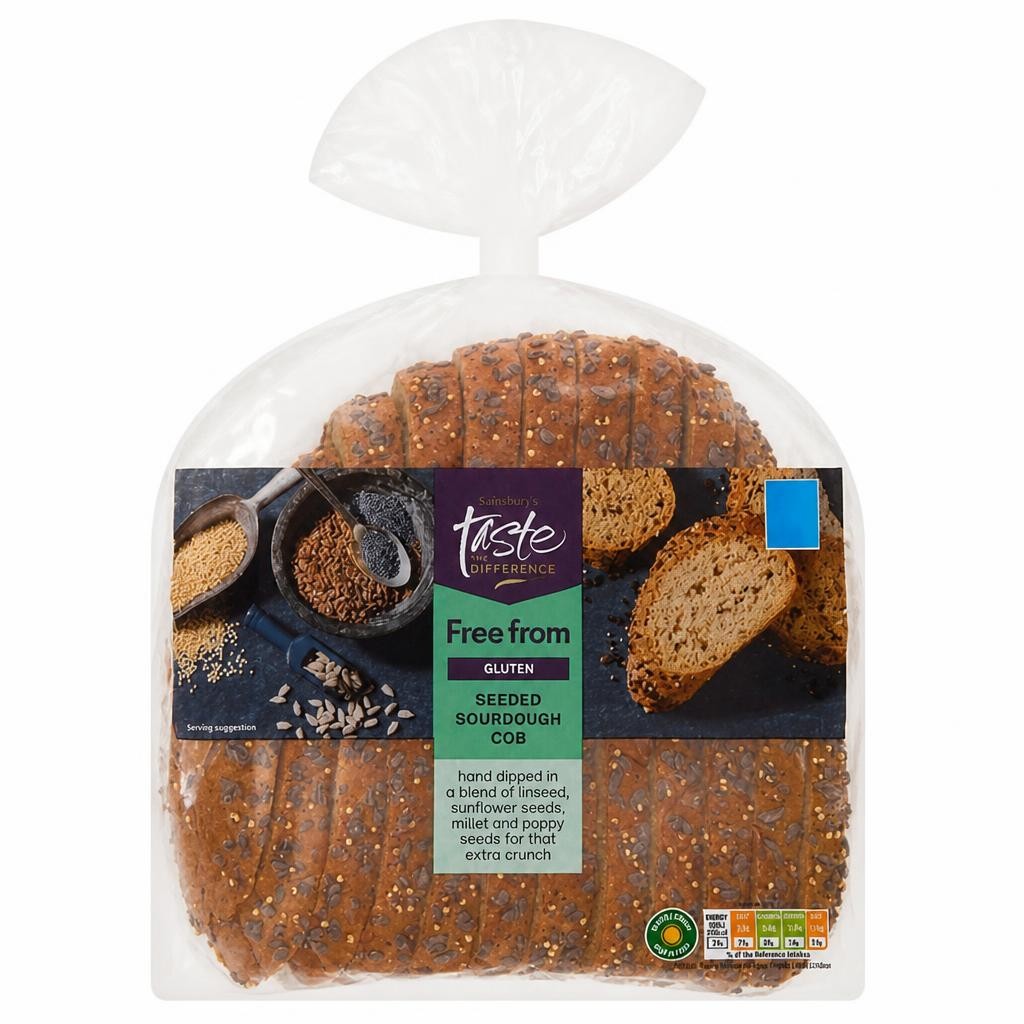 Sainsbury's Free From Seeded Sourdough Cob, Taste the Difference 400g
