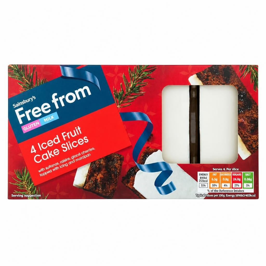 Sainsbury's Free From Iced Fruit Cake Slices 210g