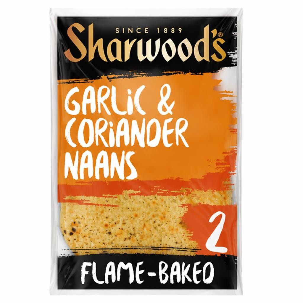 Sharwood's Garlic & Coriander Naan Breads x2